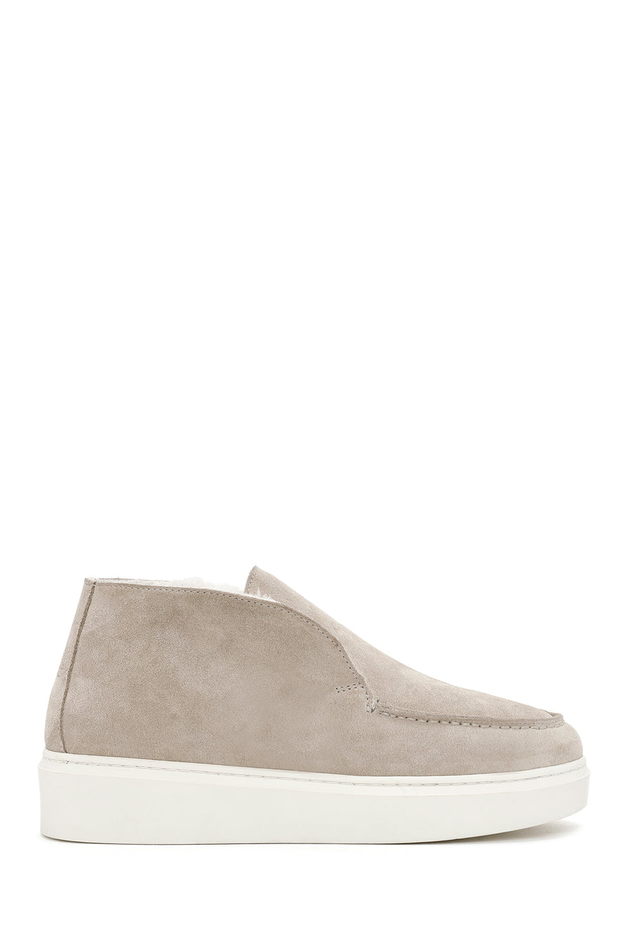 Women's Beige Thick-Soled Suede Leather Ankle Boots 24WFD133910 | Derimod