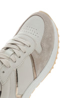Women's Beige Lace-up Leather Sneaker | Derimod