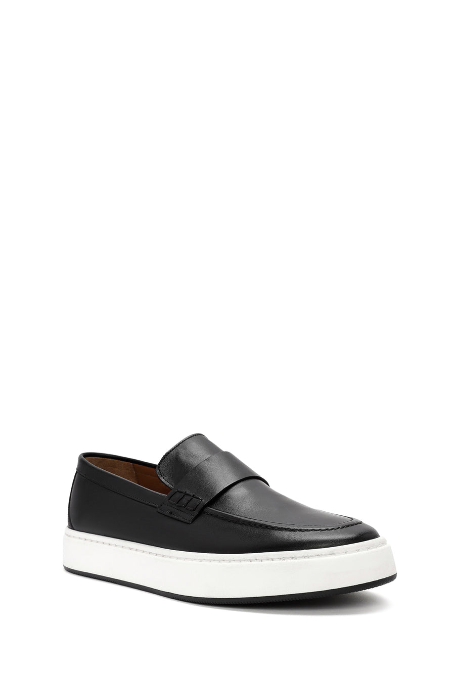 Men's Black Leather Casual Loafer