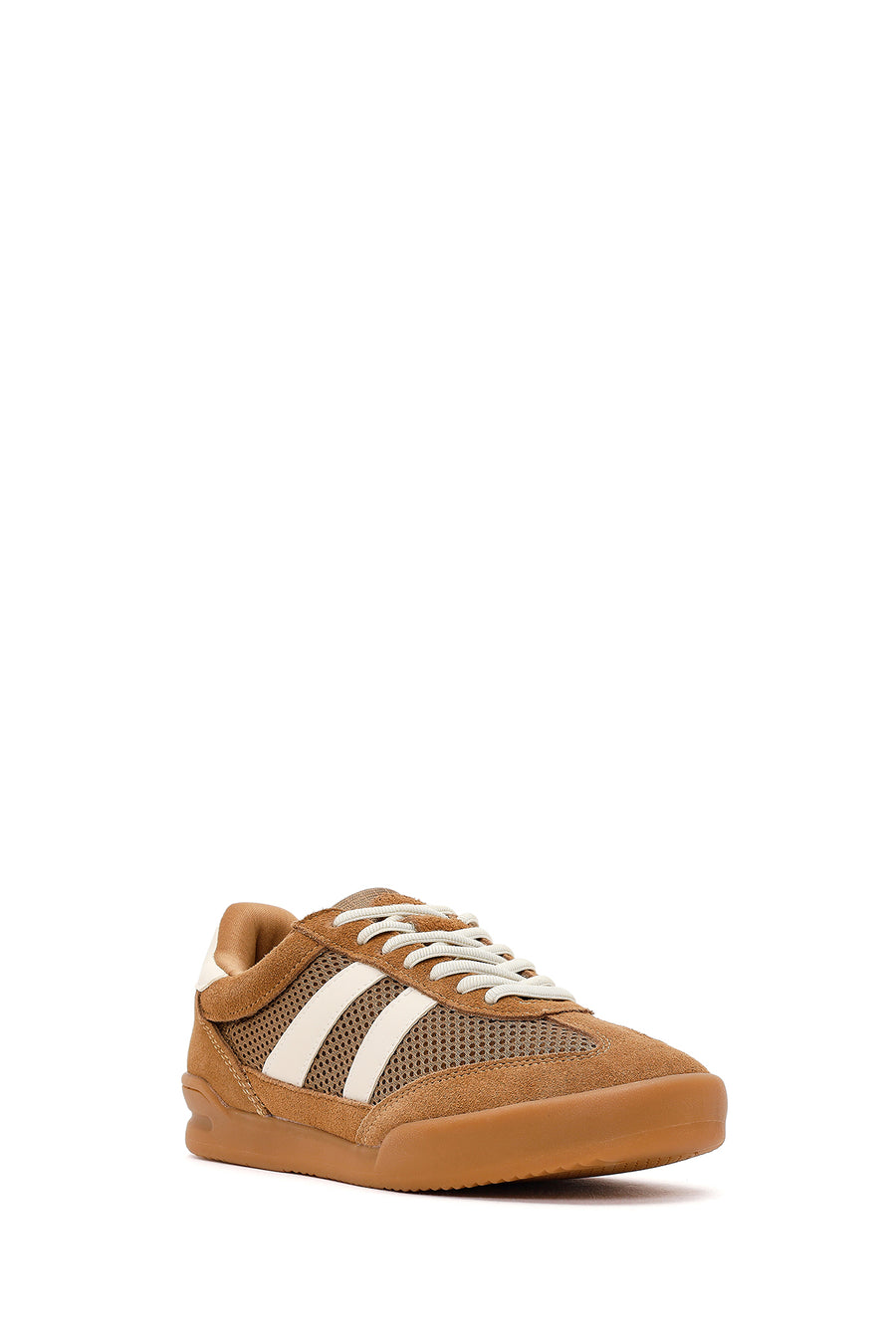 Women's Brown Lace-Up Leather Sneakers