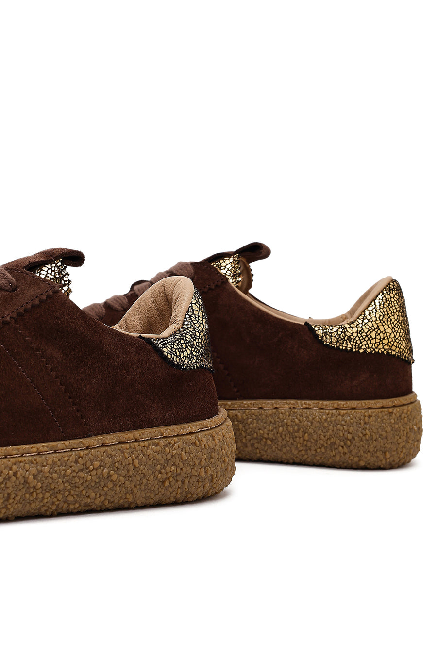 Kadın Kahverengi Süet Deri Sneaker