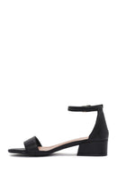 Women's Black Ankle Strap Leather Sandals | Derimod