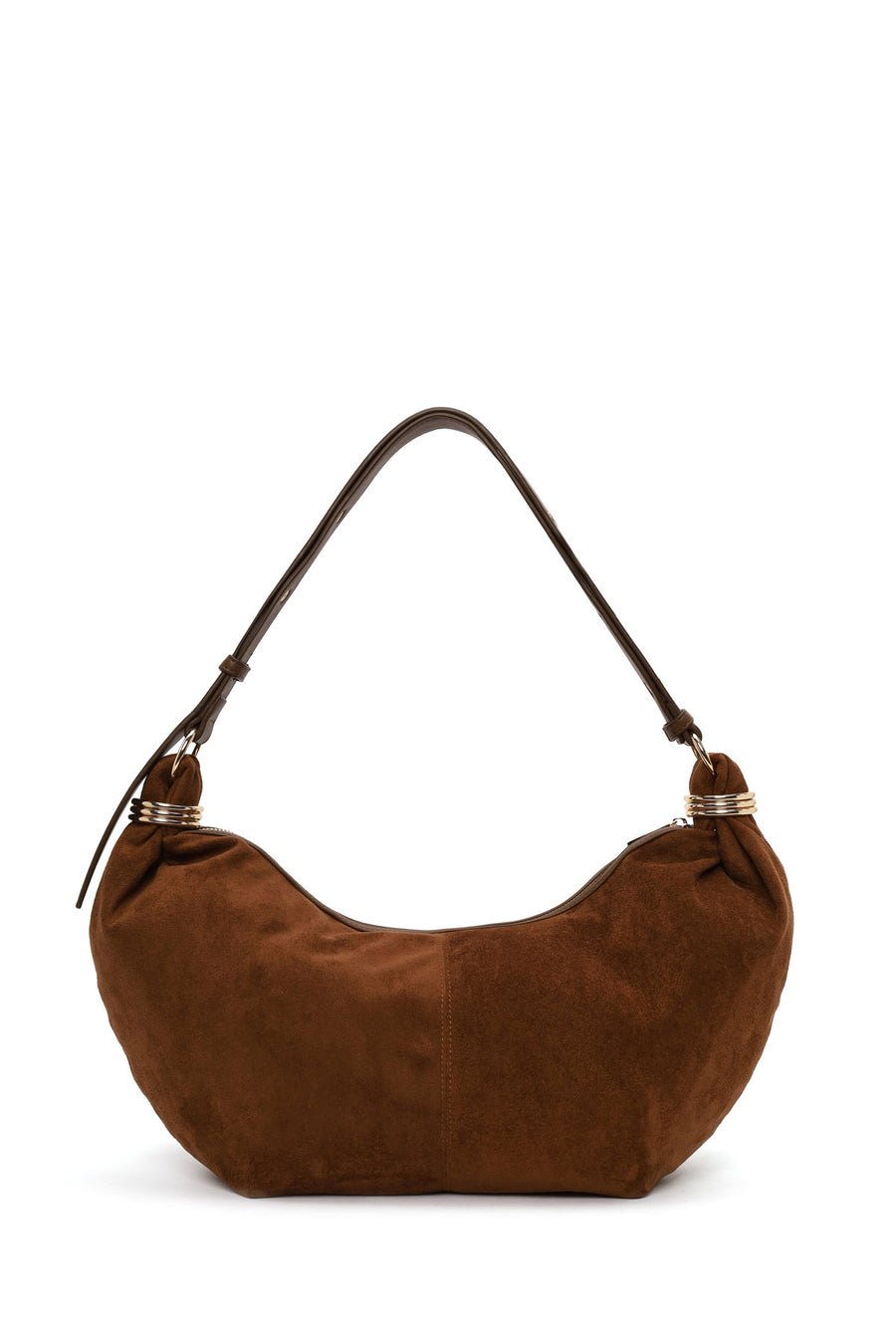 Woman Camel Suede Shoulder Bag