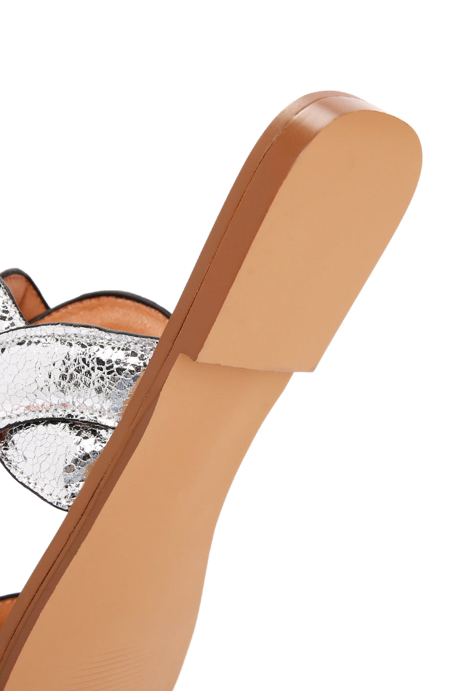 Women's Silver Knitted Patterned Slippers