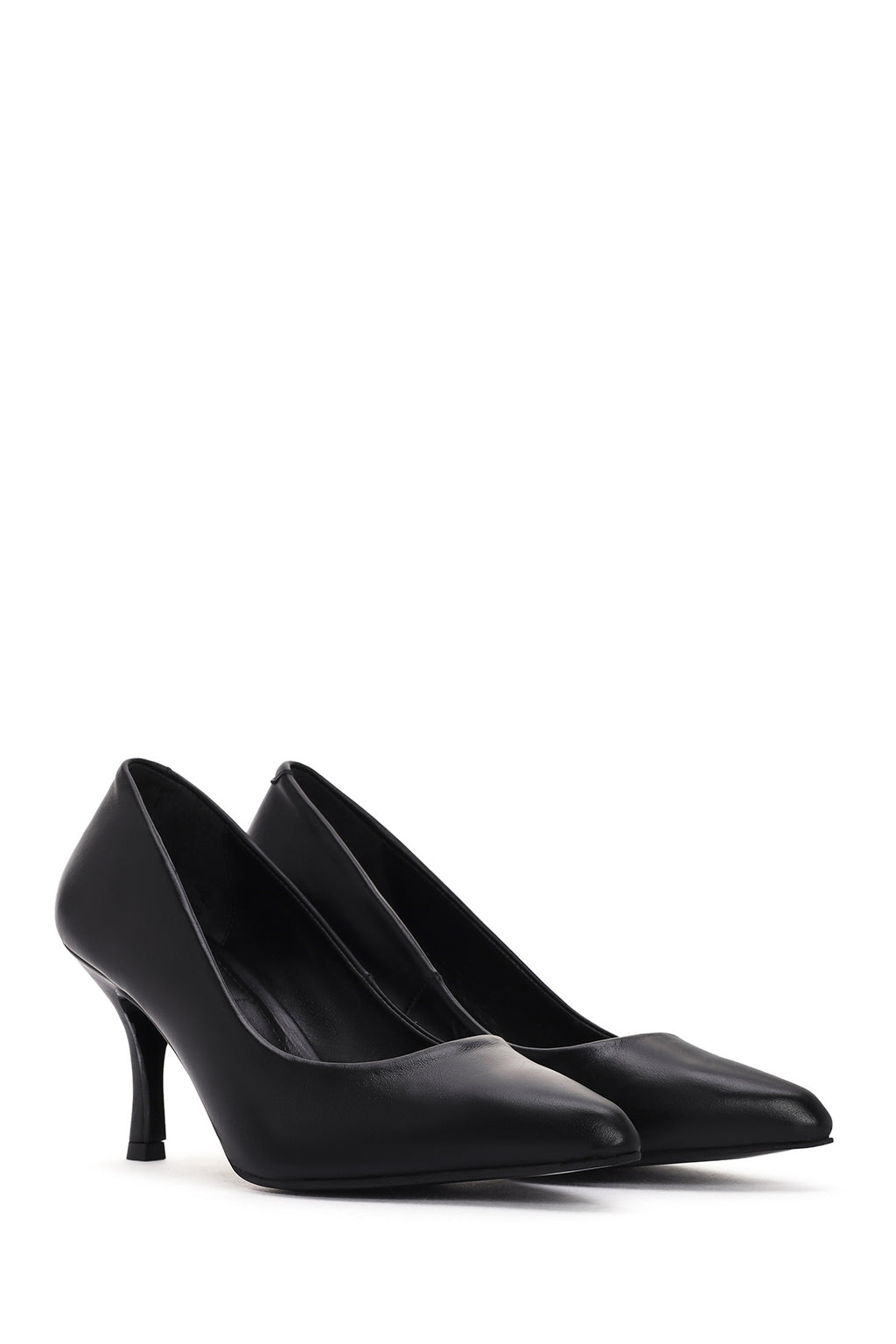 Kadın Siyah İnce Topuklu Deri Stiletto