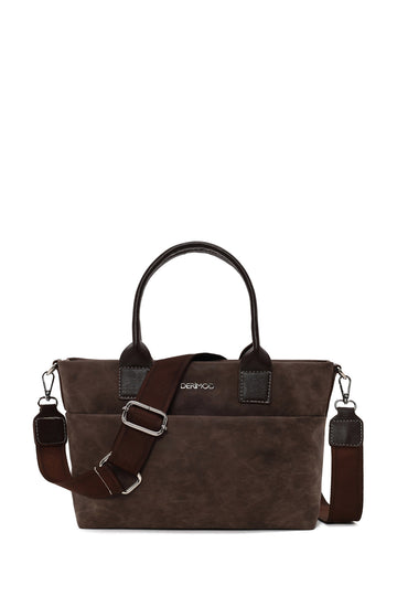 Woman Brown Long-Strap Nubuck Shoulder Bag 26SBD2106V3 | Derimod
