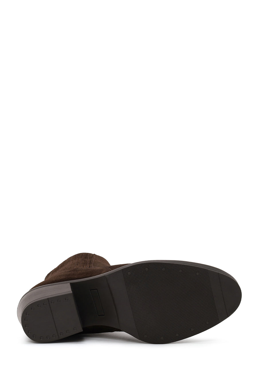 Woman Brown Chunky-Heeled Suede Chelsea Boots