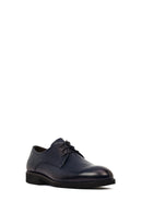 Men's Navy Blue Lace-up Leather Casual Shoes | Derimod