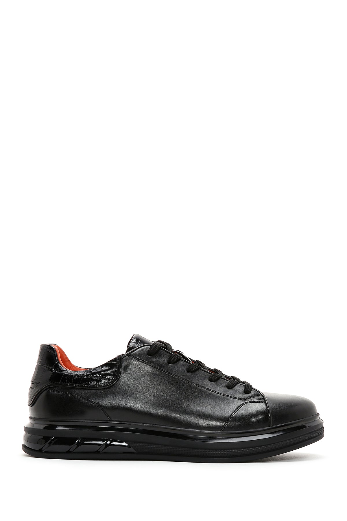 Men's Black Leather Sneaker 23SFD614118 | Derimod