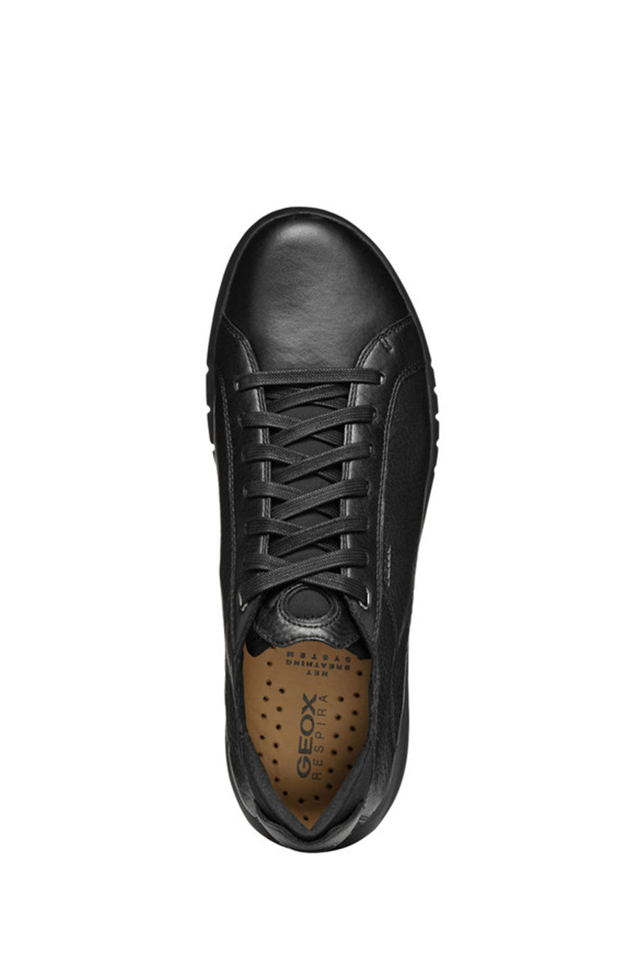 Geox Men's Black U Aerantis A - Tumb Laced Leather Sneaker