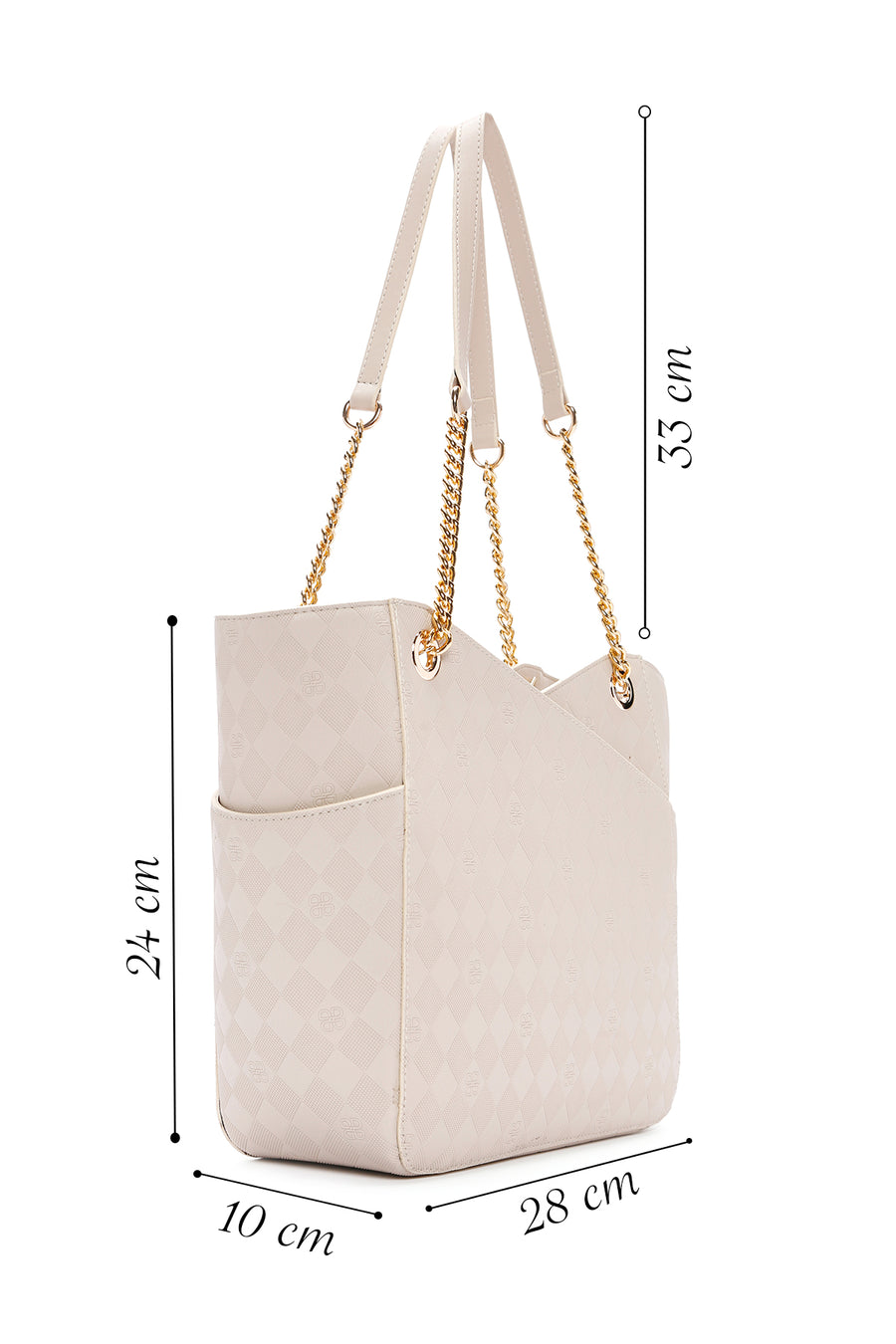 Women's Cream Printed Shoulder Bag