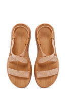 Women's Beige Straw Sandals | Derimod