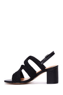 Women's Black Ankle Strap Heeled Sandals | Derimod