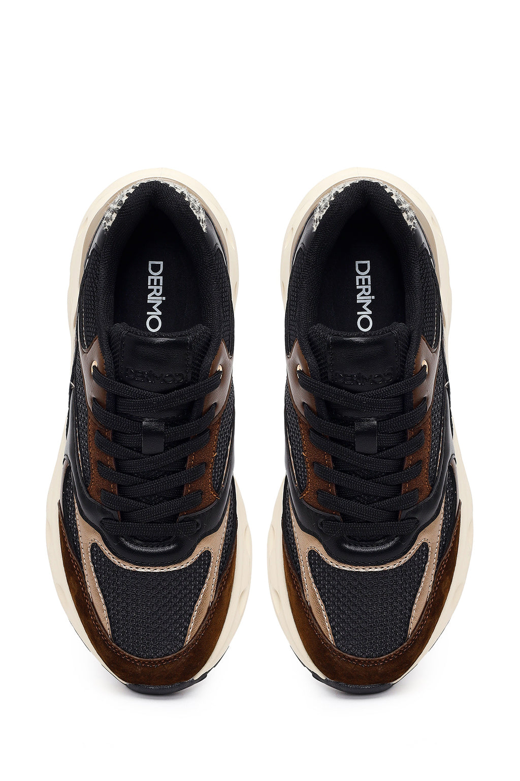 Kadın Kahverengi Bağcıklı Kalın Tabanlı Sneaker