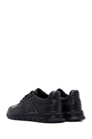 Erkek Siyah Bağcıklı Deri Casual Sneaker | Derimod