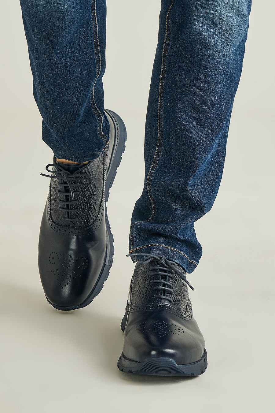 Crocodile Patterned Men's Leather Shoes