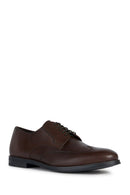 Geox Men's Brown Decio Laced Leather Classic Shoes | Derimod