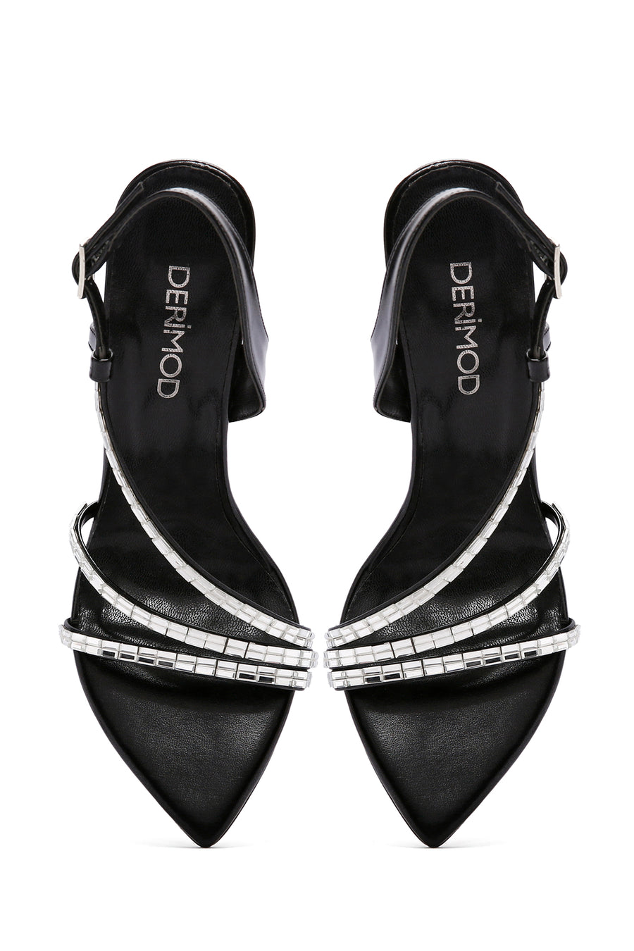 Women's Black Ankle Strap Thin Heel Sandals