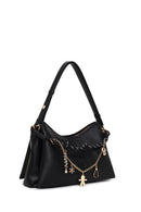 Woman Black Charmed Shoulder Bag | Derimod