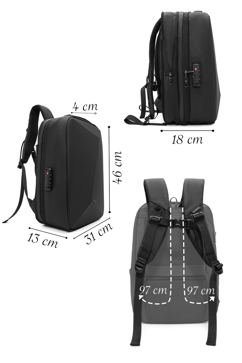 D-Pack Unisex Siyah Sırt Çantası