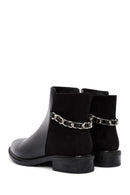 Women's Black Chain Detailed Zipper Boots | Derimod