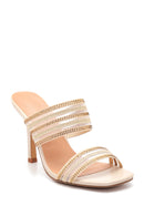 Women's Beige Heeled Slippers | Derimod
