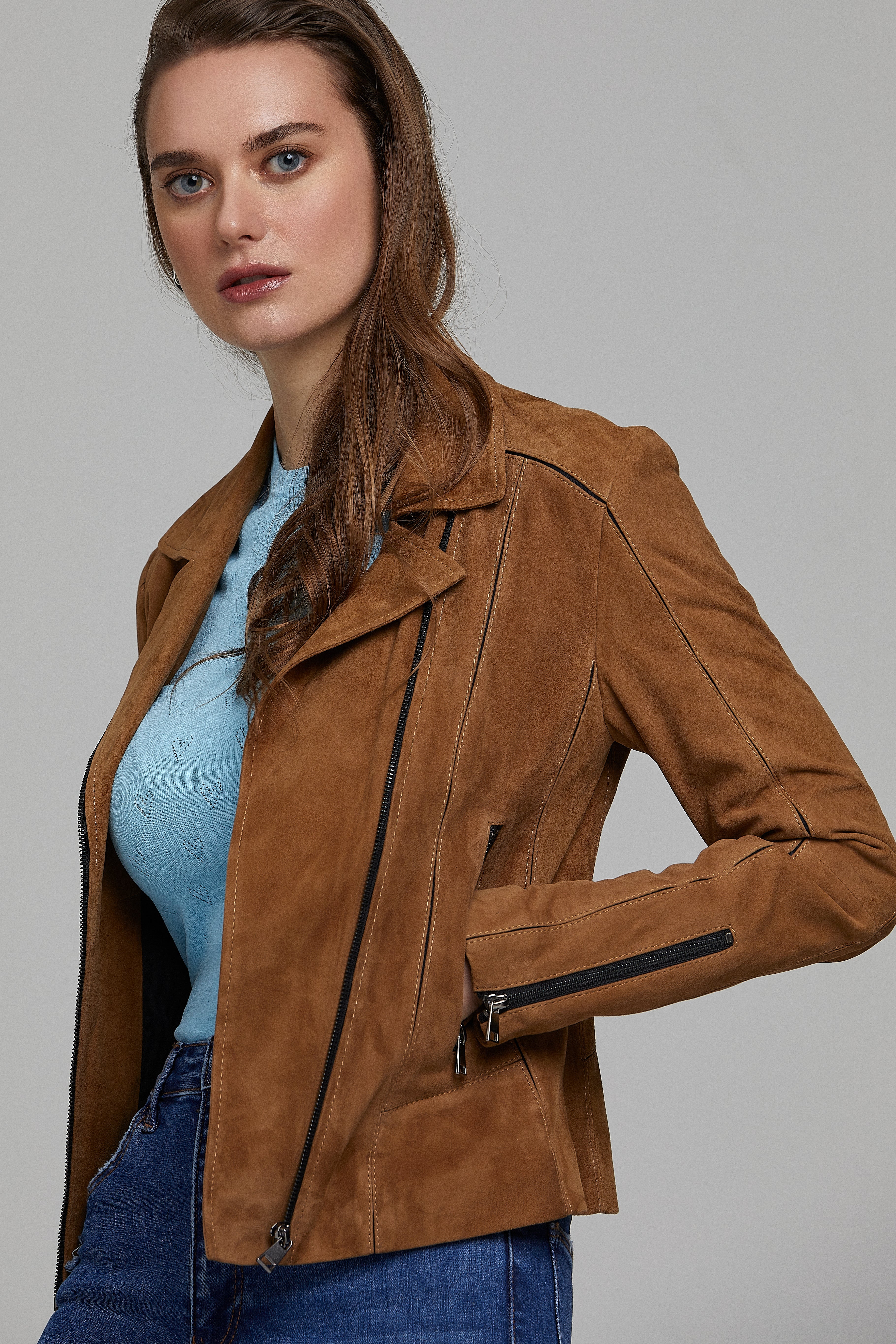 Kiara Women's Suede Leather Jacket 21SGD585910 | Derimod