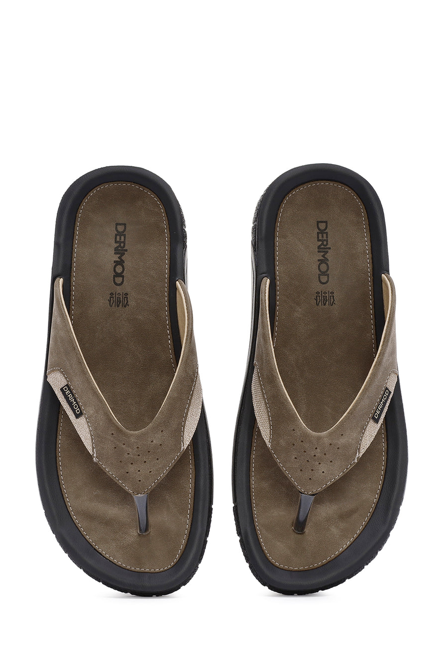 Men's Mink Flip Flop Nubuck Leather Slippers