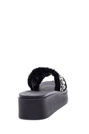 Women's Black Thick Soled Slippers | Derimod