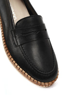 Women's Black Leather Loafer | Derimod