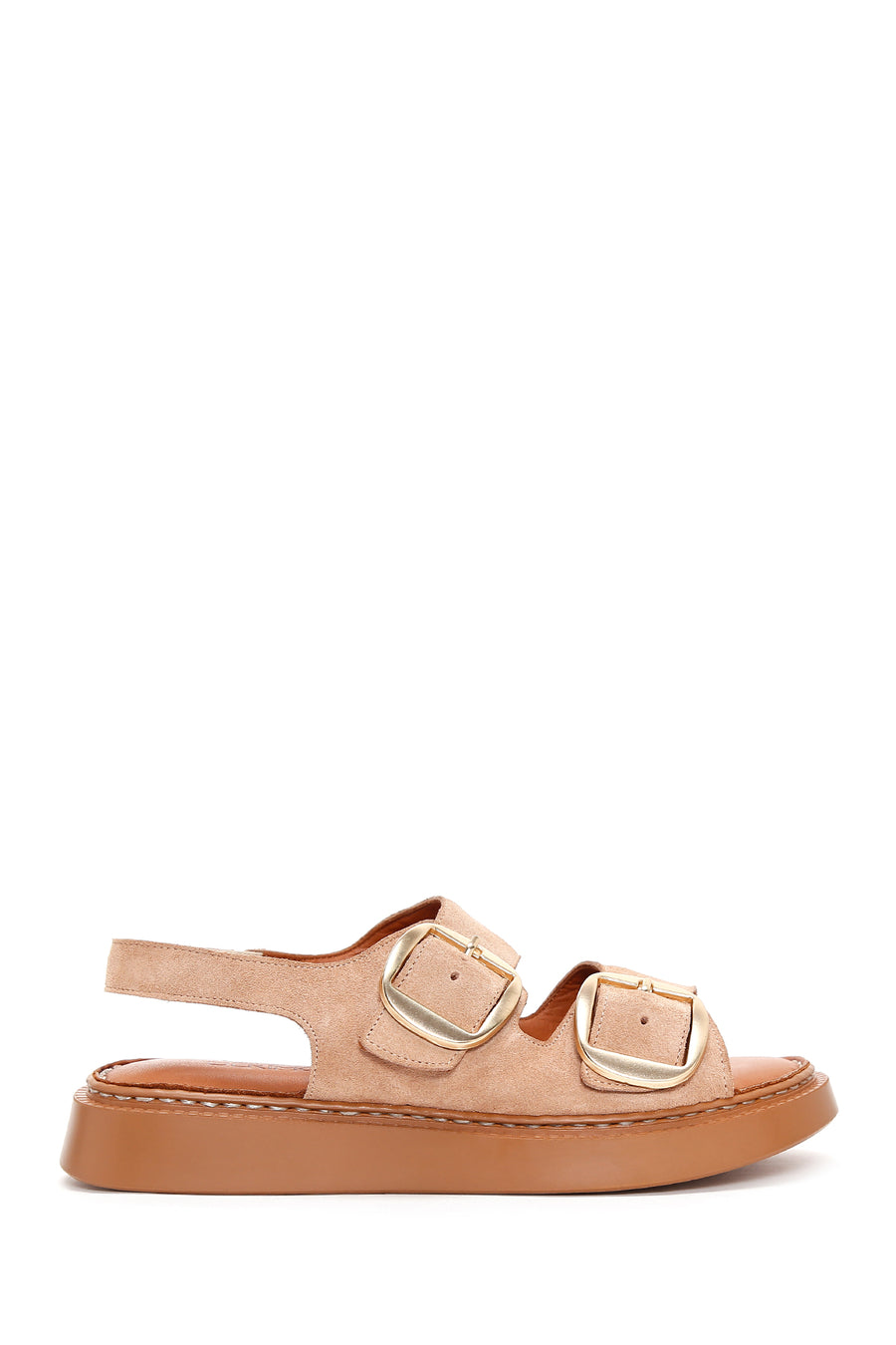 Kadın Pudra Deri Tokalı Comfort Sandalet 23SFD342118 | Derimod