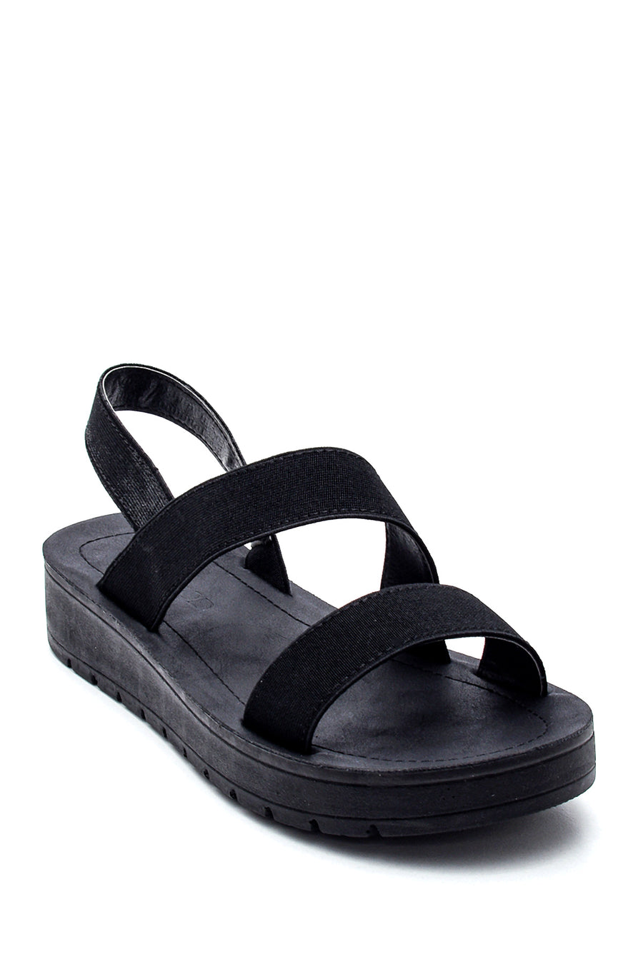 Women's Black Casual Flat Sandals