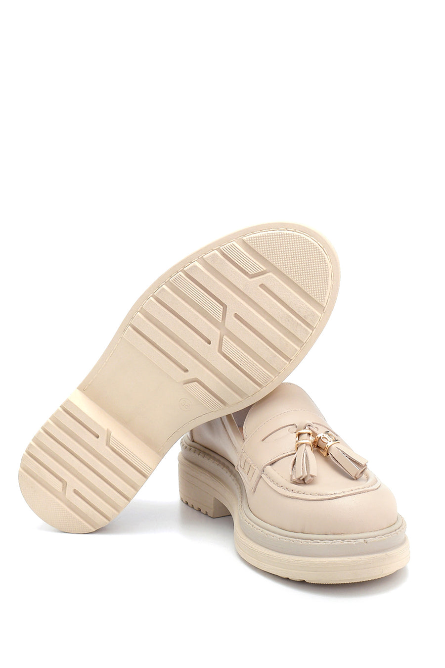 Kadın Deri Püskül Detaylı Loafer
