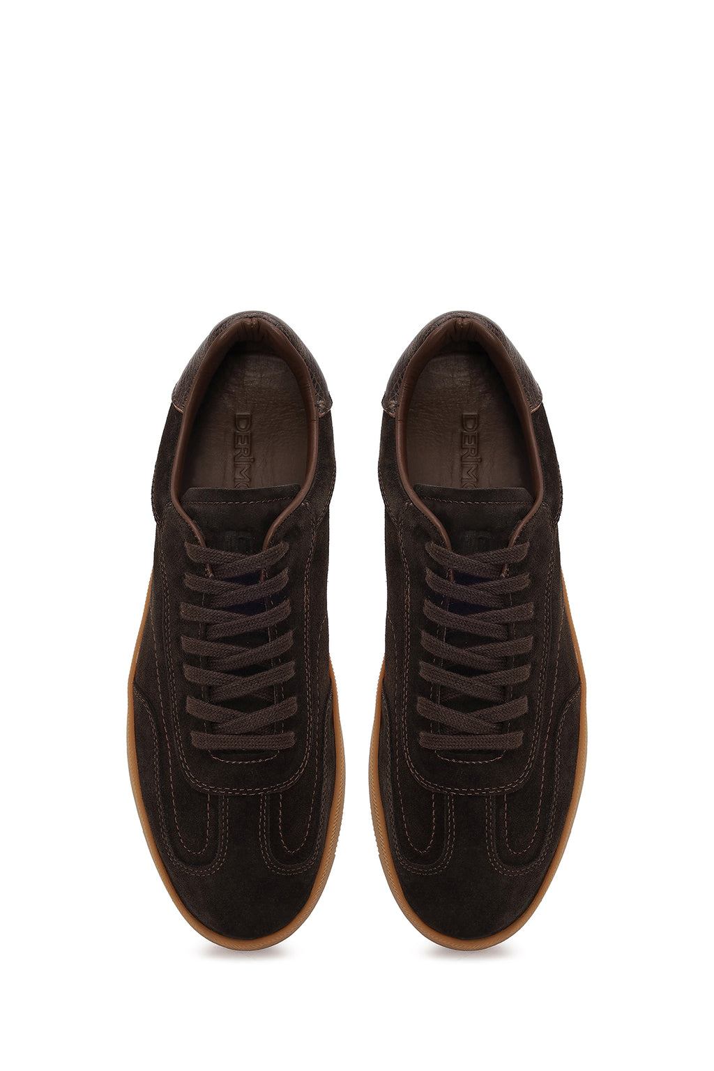 Erkek Kahverengi Bağcıklı Kalın Tabanlı Süet Deri Sneaker