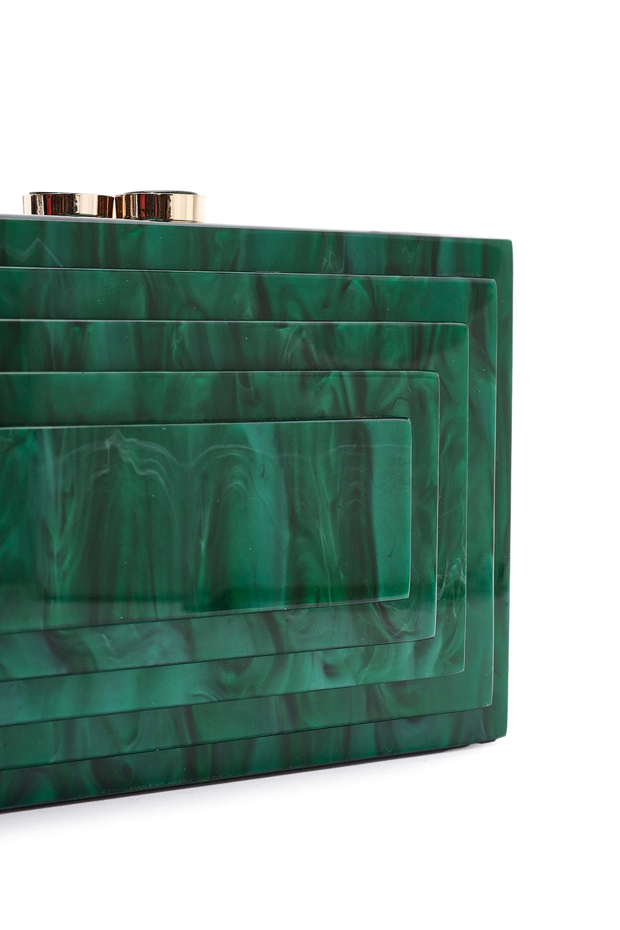 Women's Green Long Chain Strap Mini Box Clutch Bag