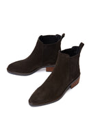 Women's Anthracite Suede Leather Chelsea Boots | Derimod