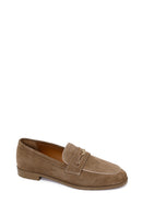 Woman Mink Buckled Suede Masculine Loafer | Derimod