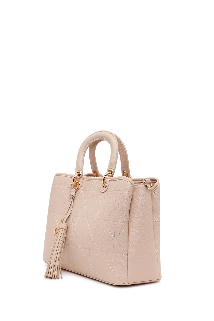Woman Cream Long Strap Printed Shoulder Bag