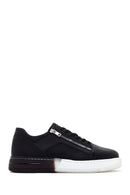 Men's Black Thick Soled Leather Sneaker | Derimod