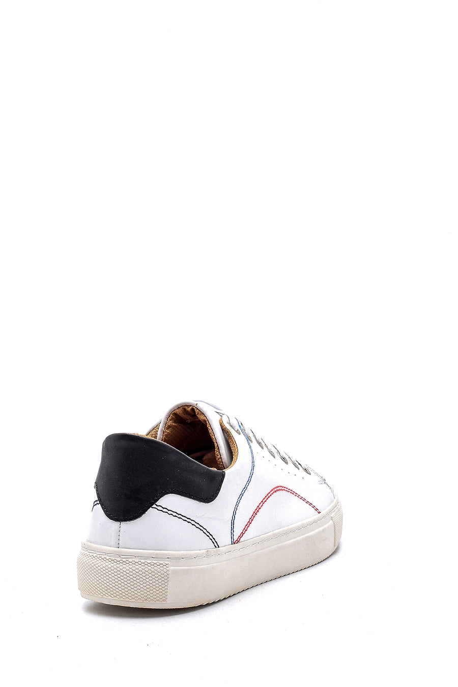 Men's Leather Sneaker with Stitching Detail