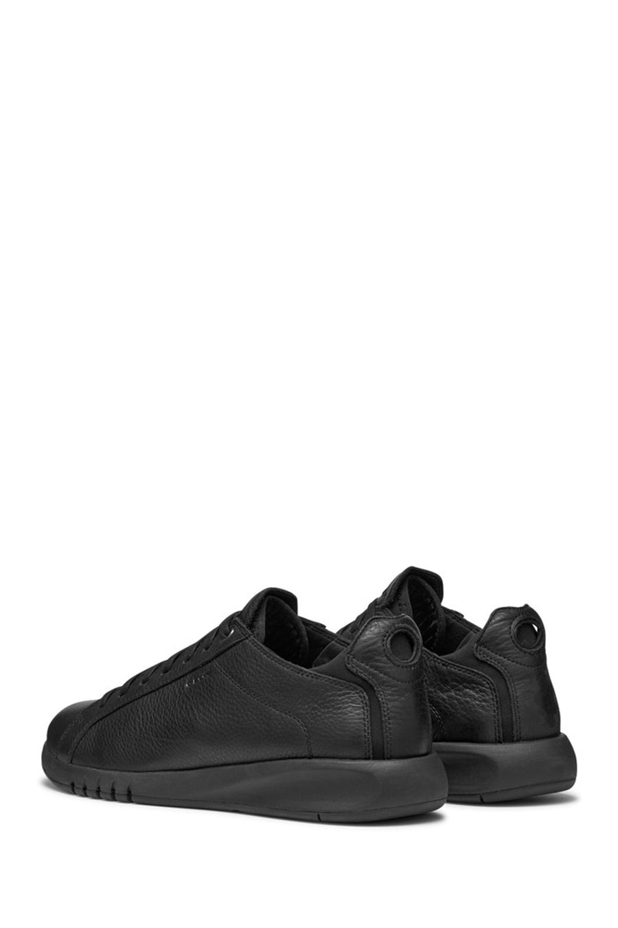 Geox Men's Black U Aerantis A - Tumb Laced Leather Sneaker