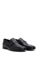 Men's Black Leather Printed Classic Loafer | Derimod