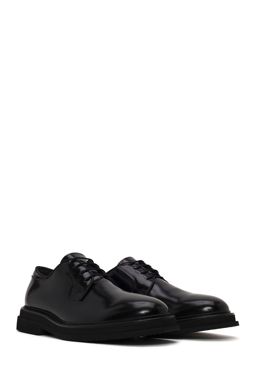 Male Black Lace-Up Leather Casual Shoes