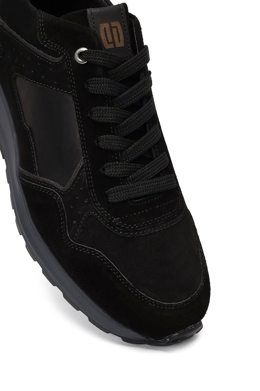 Men's Black Lace-Up Leather Sneaker