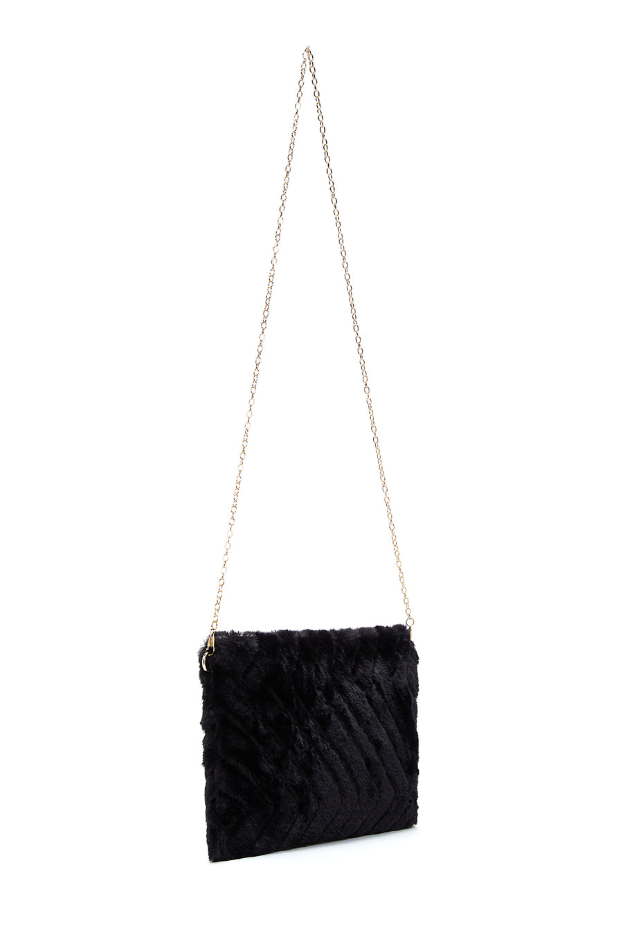 Women's Black Plush Portfolio Bag