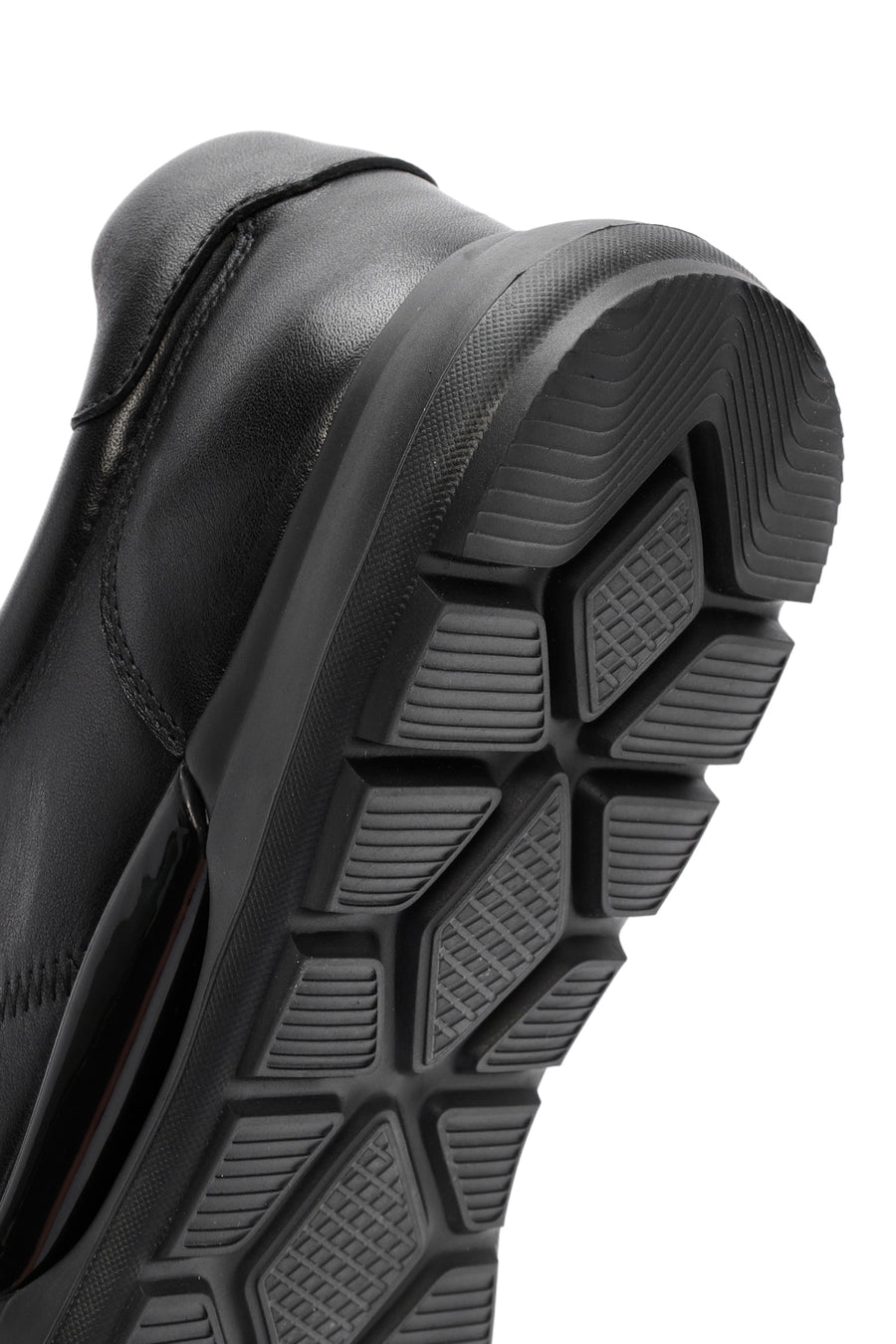 Erkek Siyah Bağcıklı Deri Casual Sneaker