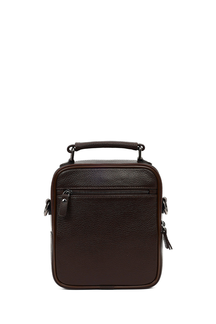 Men's Brown Leather Messenger Bag