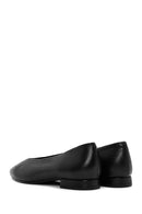 Women's Black Leather Ballerinas | Derimod