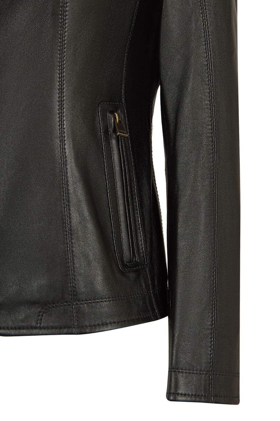 Martha Woman Black Short Leather Jacket