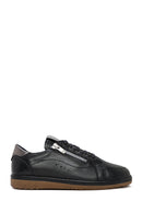 Women's Black Lace-Up Leather Sneaker | Derimod